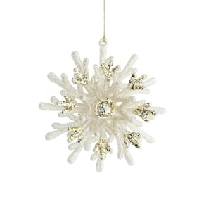 11 cm snefnugg hvit/gull