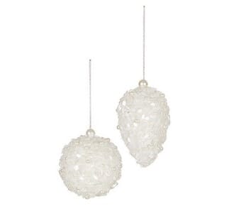 8-10cm julekuler hvite perler