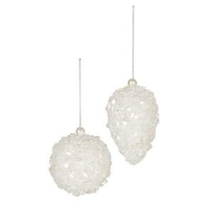 8-10cm julekuler hvite perler