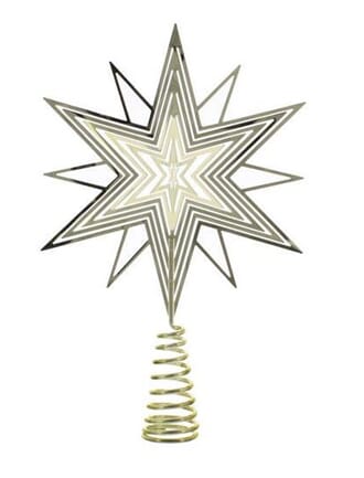 3D toppstjerne 23 cm gull