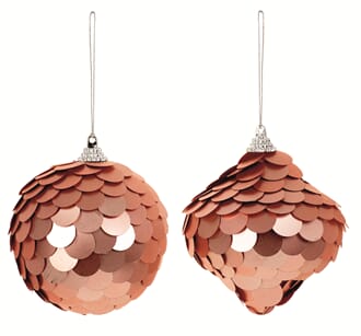 Julekule 8 cm sequin rose gull