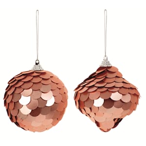 Julekule 8 cm sequin rose gull