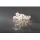 Slynge 10 metallballer 2,5 cm sølv varmhvite LED