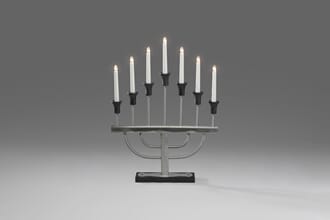 Adventstake 7 armet ubehandlet metall/sort