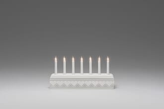 Adventstake strikk hvit twisted tip