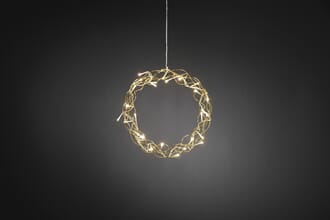 Krans messing 30cm varmhvite LED