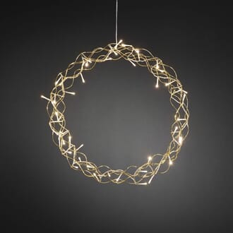 Krans messing 45cm varmhvite LED