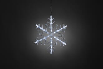 Snefnugg 40 cm hvite LED timer 6 timer
