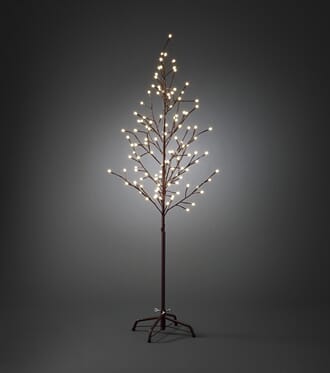 Brunt tre 150 cm med cherry lights