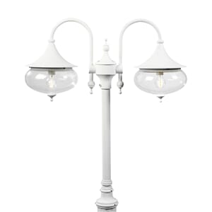 Libra 2-arm E27 hvit ex stolpe