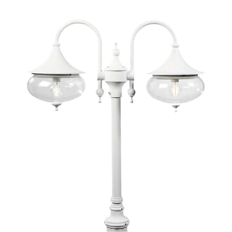 Libra 2-arm E27 hvit ex stolpe