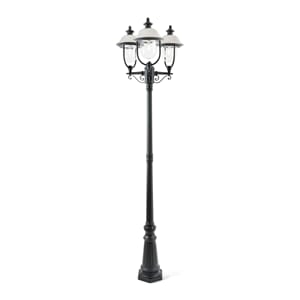 Parma 3-arm E27 rostfri/svart ink stolpe 218cm