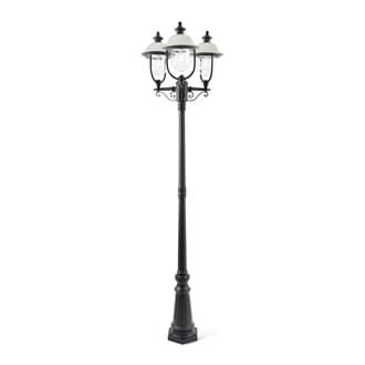 Parma 3-arm E27 rostfri/svart ink stolpe 218cm