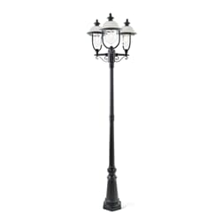 Parma 3-arm E27 rostfri/svart ink stolpe 218cm