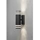 Modena opp/ned GU10 svart/transparent