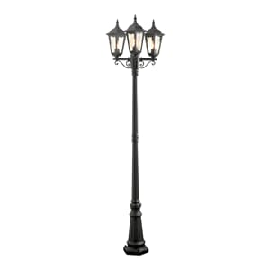 Firenze 3-armet E27 svart ink stolpe 220 cm