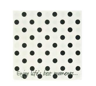 LS94 NAPKIN WHITE + BLACK DOTS