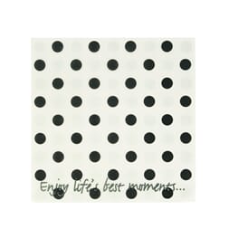 LS94 NAPKIN WHITE + BLACK DOTS