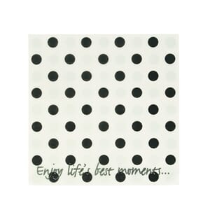 LS94 NAPKIN WHITE + BLACK DOTS