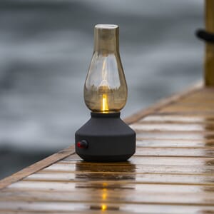 Oppladbar bordlampe sort