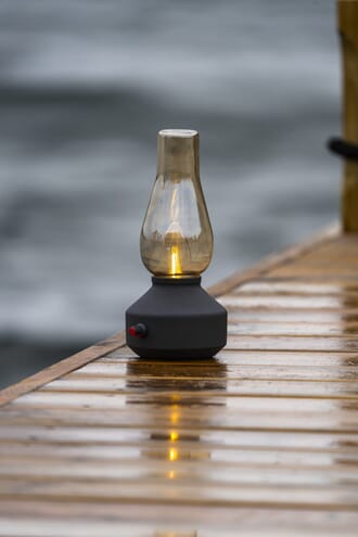 Oppladbar bordlampe sort