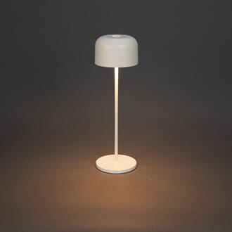 Lille bordlampe 36 cm hvit oppladbar