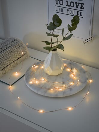 Slynge kobbertråd 20 amber LED timer 6 timer