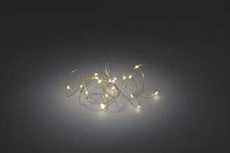 Slynge gulltråd 20 varmhvite LED timer 6 timer