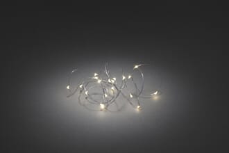Slynge sølvtråd 20 varmhvite LED timer 6 timer
