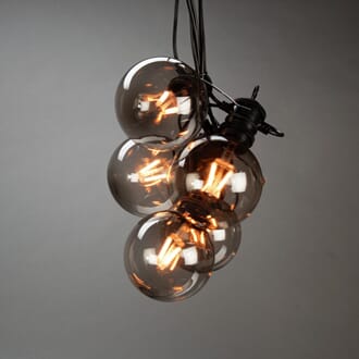 Lysslynge 10 lys grå smoked LED