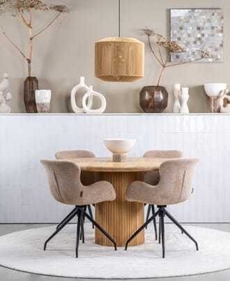 WILMINGTON DINING TABLE NATURAL Ø130 X 76 CM