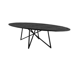 NEWPORT OVAL DINING TABLE BLACK 220 X 100