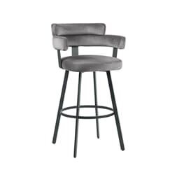 BARDI BAR CHAIR LOW GREY VELOUR