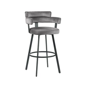 BARDI BAR CHAIR LOW GREY VELOUR