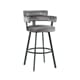 BARDI BAR CHAIR LOW GREY VELOUR