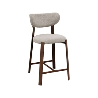 MIKA BAR CHAIR LOW WALNUT/BEIGE