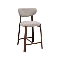 MIKA BAR CHAIR LOW WALNUT/BEIGE