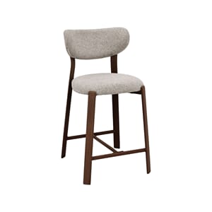 MIKA BAR CHAIR LOW WALNUT/BEIGE