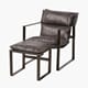 NICO LOUNGE CHAIR WITH STOOL PEPPERCORN LEATHER