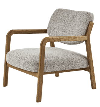 GRANTSVILLE FAUTEUIL BEIGE FRAME NATURAL OAK W62/D73/H77