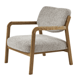 GRANTSVILLE FAUTEUIL BEIGE FRAME NATURAL OAK W62/D73/H77