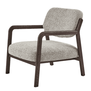 GRANTSVILLE FAUTEUIL BEIGE FRAME WALNUT OAK W62/D73/H77