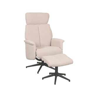 RECLAINER VERDAL WITH POUFF NATURAL