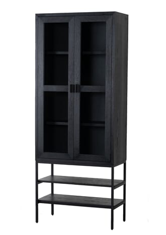 DAWSON CABINET GLASS DOORS BLACK 80X40X201 CM
