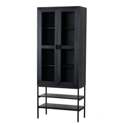 DAWSON CABINET GLASS DOORS BLACK 80X40X201 CM