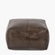 MATTEO PEPPERCORN LEATHER SQUARE POUFFE