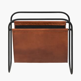 ELISEO VINTAGE BROWN MAGAZINE RACK