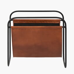 ELISEO VINTAGE BROWN MAGAZINE RACK