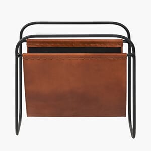 ELISEO VINTAGE BROWN MAGAZINE RACK