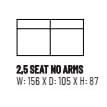 MODENA 2,5 SEAT NO ARMS